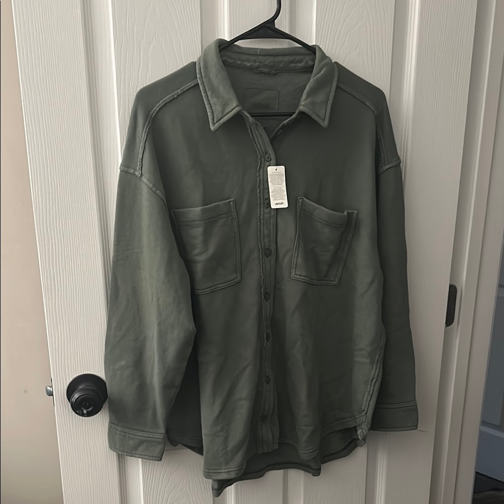 Green Button-Up Shirt